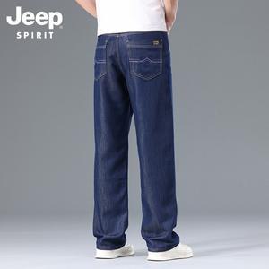 JEEP 남자 루즈핏 여름 얇은 쿨링 데님 팬츠/빅사이즈/일자/스판/테이퍼드/통청바지