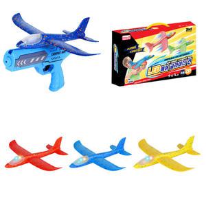 총 슈팅 날리기 LED 에어 비행기 스티로폼 건 발사 1p 글라이더 캠핑 공원