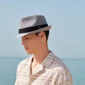 Mrduck 파나마 밀짚 햇 남성 여름모자 페도라 신사햇 자외선차단 대두용 트렌디 디자인