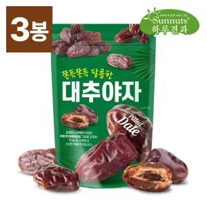 [썬넛트][하루견과] 쫀득쫀득 달콤한 씨를 뺀 건조대추야자 200gX3봉/건과일,말린과일,영양간식,원물간식