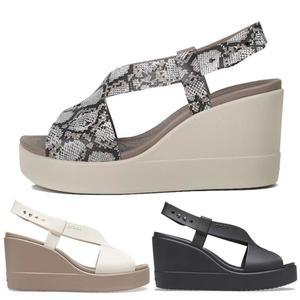 브루클린 라이트 웨지 샌들 하이힐 캐주얼 크록스 웨지힐 여름 통굽