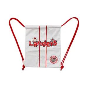 [정품] SSG Landers x Ggamja Gym Sack 화이트 레드 Red 랜더스 깜자 플레이어 짐색 736103