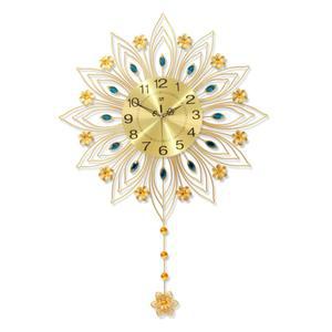 무소음 벽시계 해바라기 벽걸이 42CM 엔틱 골드 럭셔리