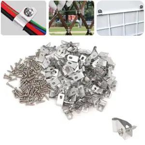 스텐 와이어 연결 고리 홀더 철망 울타리 휀스 클립 100개 DA