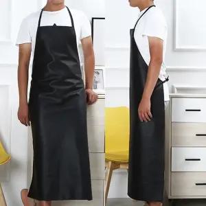 가죽 레자 앞치마 긴 롱 무지 공방 작업 블랙120X78