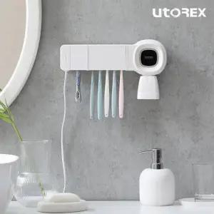 유토렉스 UV램프 유선 칫솔 살균기 UTC-42W-KP/부착컵동봉/저렴한전기료/분리세척가능/히팅살균 /HB
