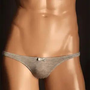남성용 리본 로우 신축성 티팬티