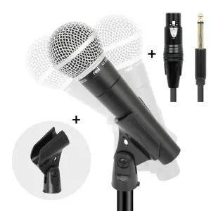 슈퍼 고감도 다이나믹 유선 마이크 보컬 녹음 공연 행사용 초지향성 노래방 버스킹 홀더 파우치