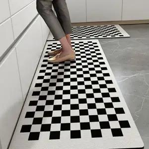 체크 패턴 발 매트 북유럽 스트라이프 싱크대 규조토 주방 매트 욕실 베이지 브릭 블랙 보드