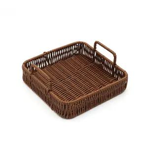 (GTF51772)베스트 사각 라탄짜임 트레이(22cm) (월넛)