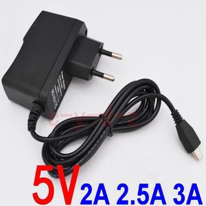 1pcs 고품질 5V 2A 3A V8 EU 플러그 마이크로 USB 충전기 어댑터 전원 공급 장치 라스베리 파이 용 플랫