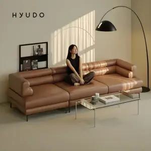 [지정일배송 무료배송]시간의 동백 천연 면피 가죽 소파 4인 4인용 쇼파