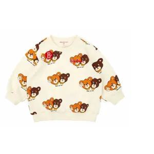 [롯데백화점]베베드피노 올 오버 허니 베어 베이비 스웨트 셔츠BP51MR123