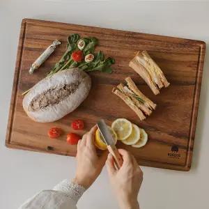 통원목도마 특대형 50x35cm 사각 물길홈 프리미엄 원목 나무 도마