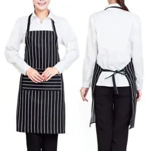 심플한 검정 줄무늬 주방 앞치마/여성/공방/고급/가정/교사/어르신/주머니/패션/허리/바리스타/예쁜/카페