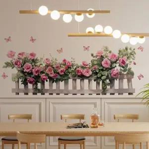 인테리어 벽스티커 포인트스티커 울타리꽃