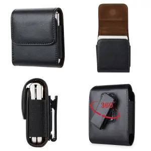 루나버블 가죽 Z플립폰 허리 벨트 파우치 자석 케이스 (제트플립3/4/5/6/7 공용) 회전형 갤럭시 지폴더폰 스마트 휴대 폰 허리띠 현장 건설 낚시 운동 조깅 헬스 옆구리차는 가방