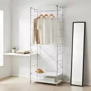 리네아 크롬 스틸 드레스룸 기본형800 시스템 행거 옷장