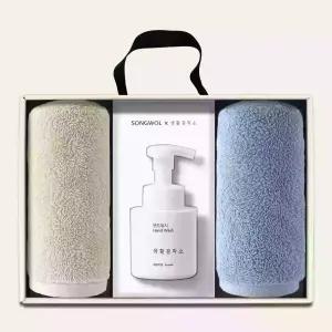 송월타올 답례품 수건 핸드워시 선물세트 30수 130g 심플라이트 2장