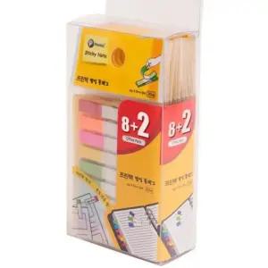 얇은 6mm 9색 10세트 팝업 스티키 필름 인덱스 스티커 플래그 탭 북마크 책 표시 테이프 점착 메모 접착식