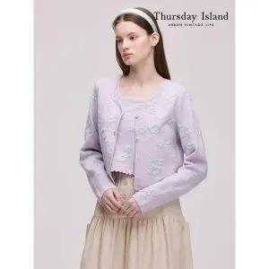 [하프클럽/써스데이아일랜드]플라워 자카드 가디건(T242MCD139W)