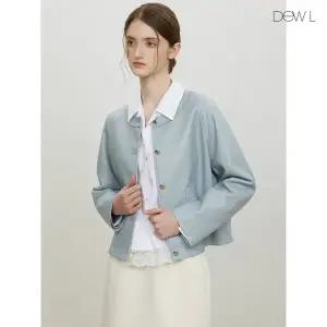 [듀엘링](하남점) 라운드넥 레더 자켓 BL_D261PSG702