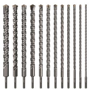 1Pc 콘크리트 SDS 빅 8-30mm 비트 십자 커터 헤드 더블 오거 해머드릴 400mm 벽 벽돌 블록 전기