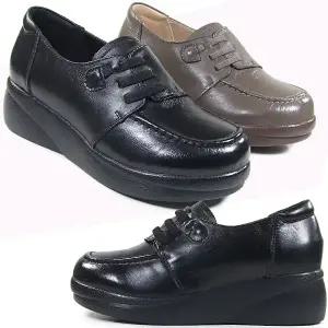 [뮤즈몰] DC124 / 안나 5cm통굽 소가죽 여성구두 민자 키높이 정장 단화 로퍼 웨지힐 기본 신발 봄 여름