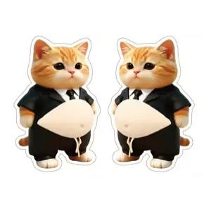 1+1 고양이 시바견 뱃살 스티커 강아지 똥배 말랑뱃살 문콕 방지 도어가드 입체 말랑이