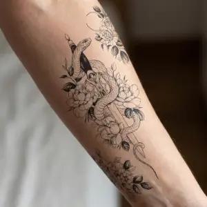 타투스티커 세트 뱀 장미타투 용 도깨비 헤나문신 패션