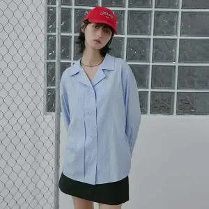 [LAP](신세계 사우스시티)뒤트임 스트라이프 셔츠 AS1WB267