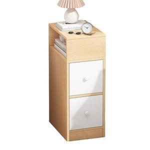 침실 원목협탁 옆 심플하고 인테리어 침대옆 2단 수납 원목