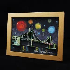 명화 쉬운 그림그리기 고급 입체형 캔버스 광안대교DIY그리기 취미키트 팝아트 유화그리기 세트 그리기 셀