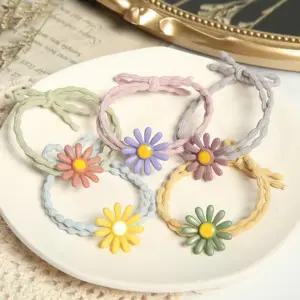 꽃 팔찌 헤어 데이지 스크런치 머리끈 여성 세트 곱창밴드 슈슈 똥머리밴드 테일 은은한 5개묶음