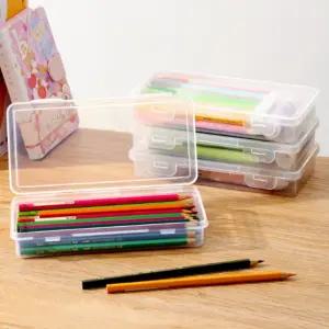 투명 납작 플라스틱 필통 심플 슬림 펜케이스