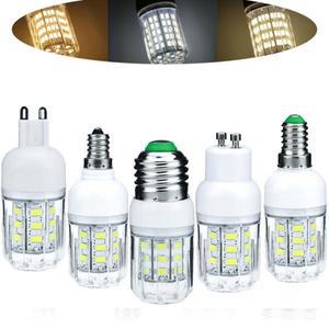 DC 12V 24V E27 G9 GU10 LED 옥수수 전구 E26 E12 E14 B22 스포트라이트 7W 홈 밝은 테이블 책상 램프 실내