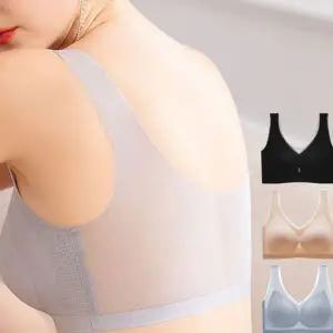 여성 심리스 브라 데일리 스포츠브라 메쉬 여성 노와이어 브라 얇은 초경량 소프트 필라테스 민소매 요가