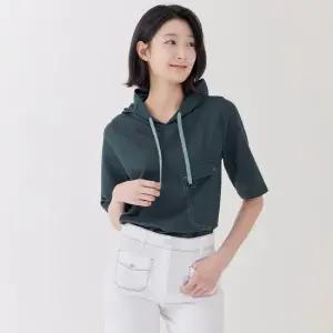 [지센] 젤라또 포켓 장식 5부 후드 티셔츠 LCTSP330_DE