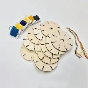 DIY 매듭공예 팔찌 만들기 세트 10개 원형틀 8슬롯 보드 작업틀 공예 실 소원팔찌디스크 키트