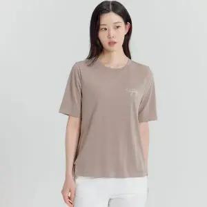 [하프클럽/지센](3컬러) 소프트 자수 레터링 포인트 라운드 반팔 티셔츠 LSTSP