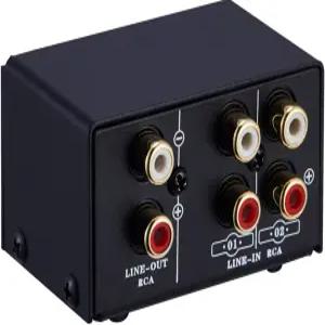 컴퓨터 스피커와 헤드폰 간 전환을 위한 왜곡 없는 RCA 잭이 있는 Summina 스위치 오디오 스위처 2 in 1