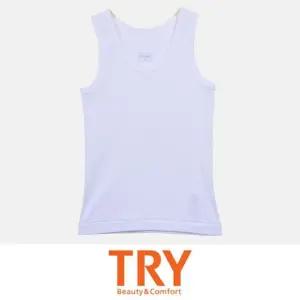 (트라이) 면 100 고급 순면 소재 백색 남아동 런닝 남아런닝 남아동런닝