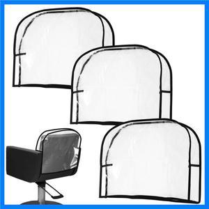 3개입 PVC 투명 의자 등받이 커버 방수 살롱 보호 표준 및 사무실 부드러운