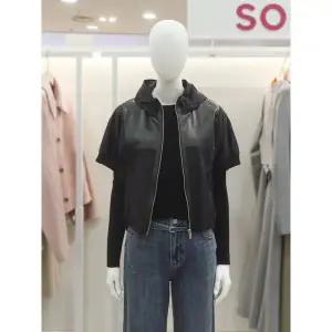 [SOUP]레더 배색 후드 점퍼(OCXLE22)_DG