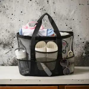 메쉬비치백 대용량 망사 그물 수영장 해변 물놀이가방 투명비치백 메쉬 가방 매쉬숄더백 망사 몰놀이