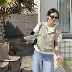 [메이블루]라이트 위브 니트베스트