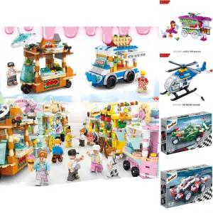 푸드트럭 총8종류 가게 상가 블럭/호환/레고/장난감/어린이/게임/건축/단체/만들기/조립/조립식/키즈/선물