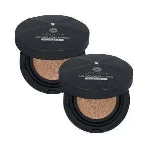 스와니브 멜라즈노 커버 쿠션 21호x2개 블랙 미백 주름개선 자외선차단 팩트 화장품