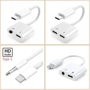 C타입/8핀 듀얼젠더 AUX 3.5mm to typec 핸드폰 젠모델 적용 고급박스 포장