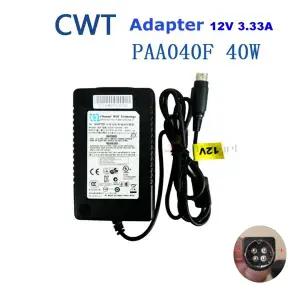 호환   CWT 채널 웰 기술 PAA040F AC DC 어댑터 12V 3.33A 10mm 4 핀 네트워크 DVR 전원 공급 장치 충전기